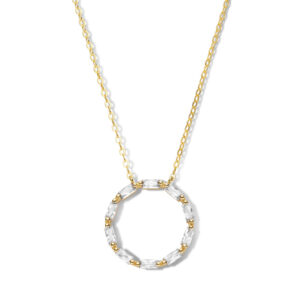 Collier Kreis mit Zirkonia weiß mit Baguetteschliff