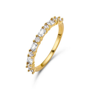 Damenring mit 11 Zirkonia mit Baguetteschliff