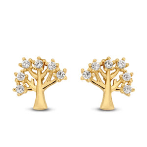 Ohrstecker Lebensbaum mit 12 Zirkonia
