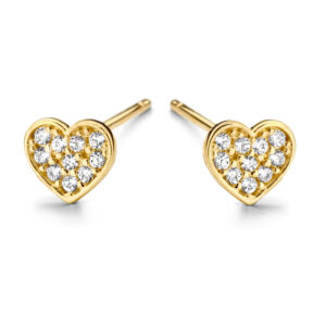 Ohrstecker Herz mit 20 Zirkonia