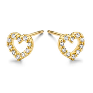 Ohrstecker Herz mit 20 Zirkonia
