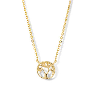 Collier mit Zwischenteil Lebensbaum in Kreis