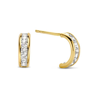 Ohrstecker Creolen mit 12 Zirkonia