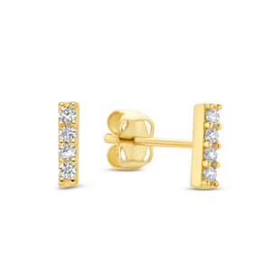 Ohrstecker Bar mit 8 Zirkonia