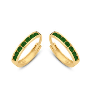 Klappcreolen mit 14 Zirkonia grün