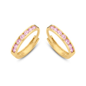 Klappcreolen mit 14 Zirkonia rosa