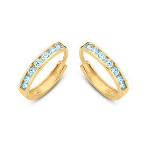 Klappcreolen mit 14 Zirkonia aqua