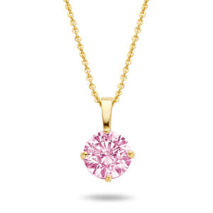 Collier mit Anhänger Zirkonia rosa