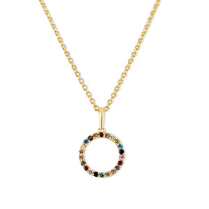 Collier Kreis mit 22 bunten Zirkonia