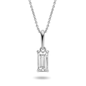 Collier mit Anhänger Zirkonia in Baguetteform