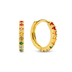 Klappcreolen mit 16 bunten Zirkonia