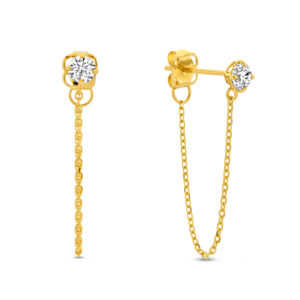 Ohrstecker mit Zirkonia/Kette