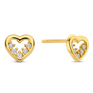 Ohrstecker Herz mit 10 Zirkonia