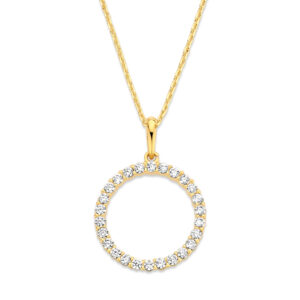 Collier mit Anhänger Kreis 26 Zirkonia