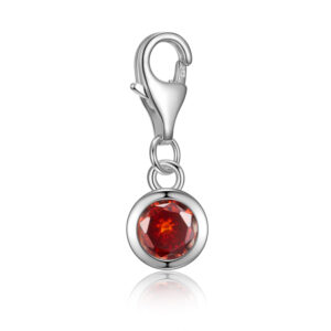 Charm mit Zirkonia rot