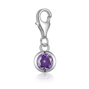 Charm mit Zirkonia lila