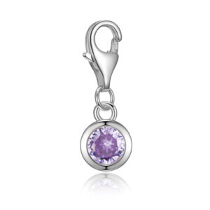 Charm mit Zirkonia fliederfarben