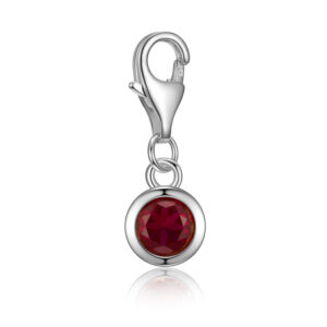 Charm mit Zirkonia rubinrot