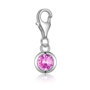 Charm mit Zirkonia pink