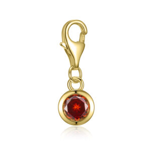 Charm mit Zirkonia rot