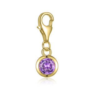 Charm mit Zirkonia lila