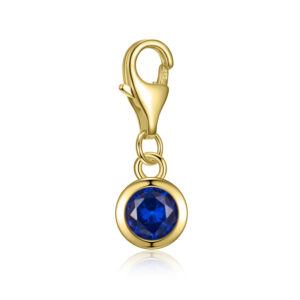 Charm mit Zirkonia blau