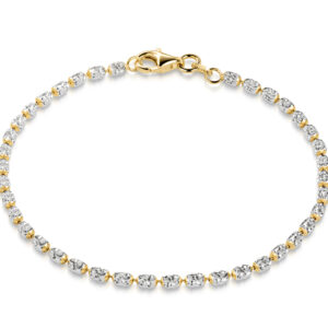 Kugelarmband oval Silber 925/000 Bicolor