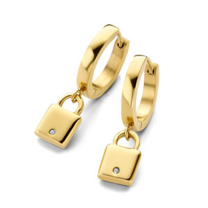 Lovebird Klappcreolen mit Anhänger Schloss