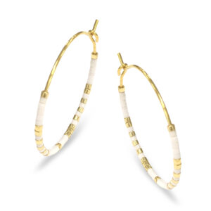 Lovebird Ohrringe mit weißen Miyuki Perlen