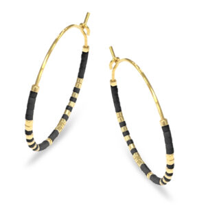 Lovebird Ohrringe mit schwarzen Miyuki Perlen