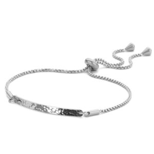 Lovebird Schildarmband gehämmert