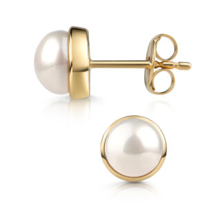 Lovebird Ohrstecker mit SW-Zuchtperle