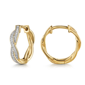 Lovebird Klappcreolen mit Brillant 0.11 ct.