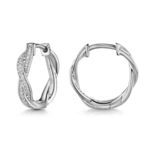 Lovebird Klappcreolen mit Brillant 0.11 ct.