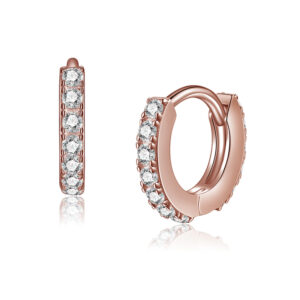 Lovebird Klappcreolen mit 26 Zirkonia