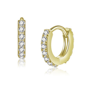 Lovebird Klappcreolen mit 26 Zirkonia