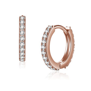 Lovebird Klappcreolen mit 40 Zirkonia