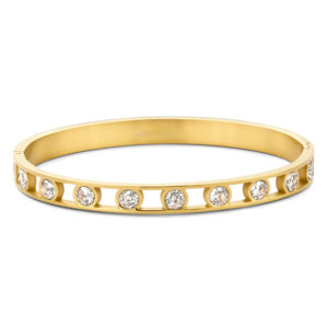 Lovebird Armreif mit 9 Zirkonia weiß