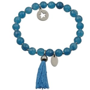 Lovebird Armband Achat blau