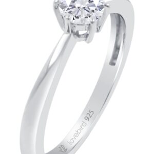 Lovebird Damenring mit Zirkonia 101 Facetten