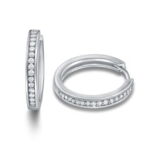 Lovebird Klappcreolen mit 30 Zirkonia 101 Facetten