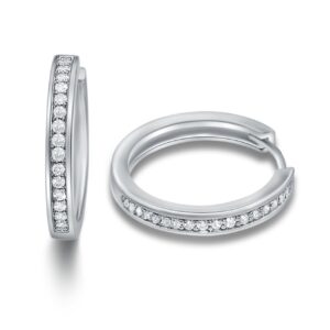 Lovebird Klappcreolen mit 32 Zirkonia 101 Facetten