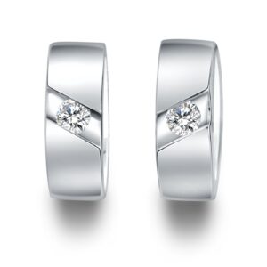 Lovebird Klappcreolen mit Zirkonia 101 Facetten