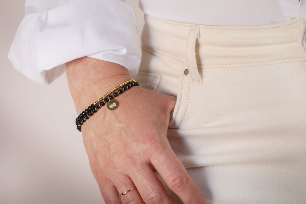 LB634 • LB639 • Armband • Edelstahl • Vergoldet • Schwarz • Achat • Kristall • YUNABEL Schmuck online kaufen • Onlineshop