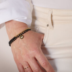 LB634 • LB639 • Armband • Edelstahl • Vergoldet • Schwarz • Achat • Kristall • YUNABEL Schmuck online kaufen • Onlineshop