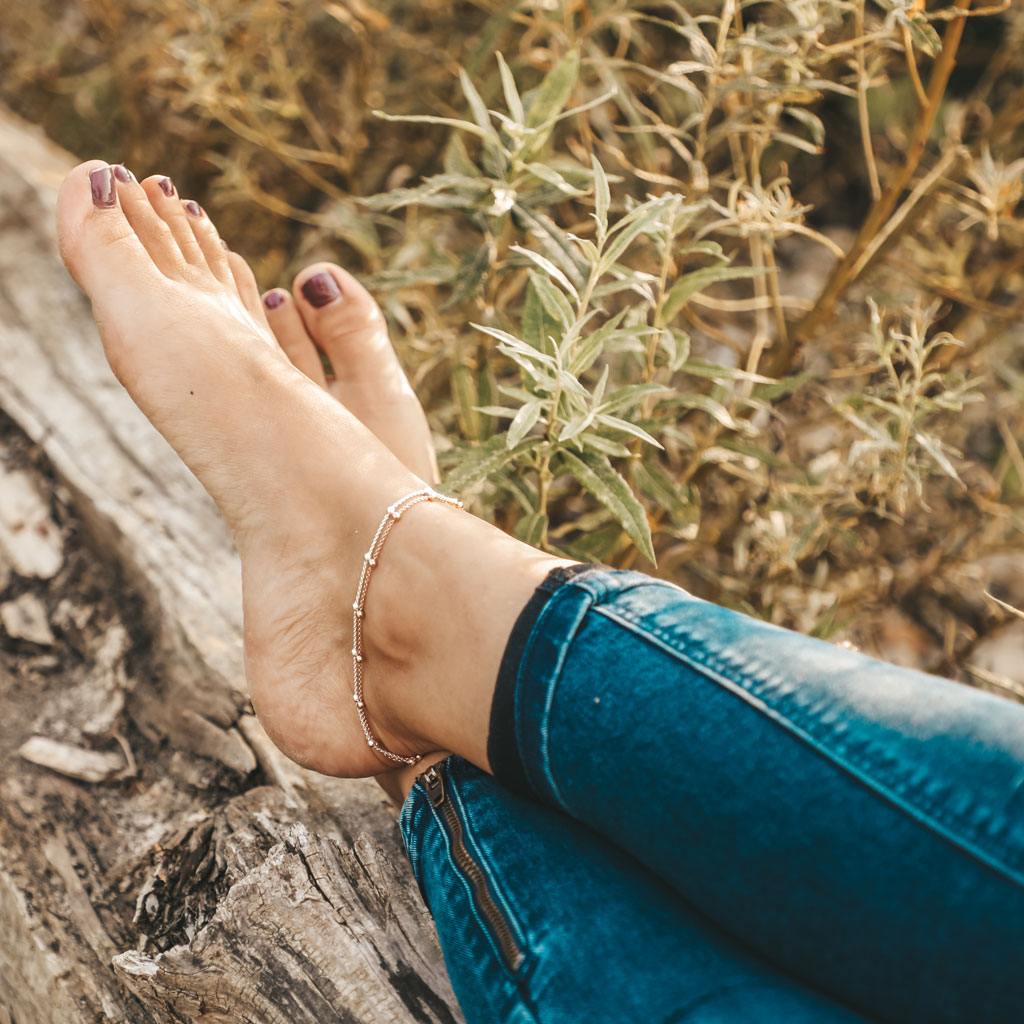 YUNABEL Schmuckshop Silberschmuck Roseschmuck Schmuck online kaufen Fußkette 8471