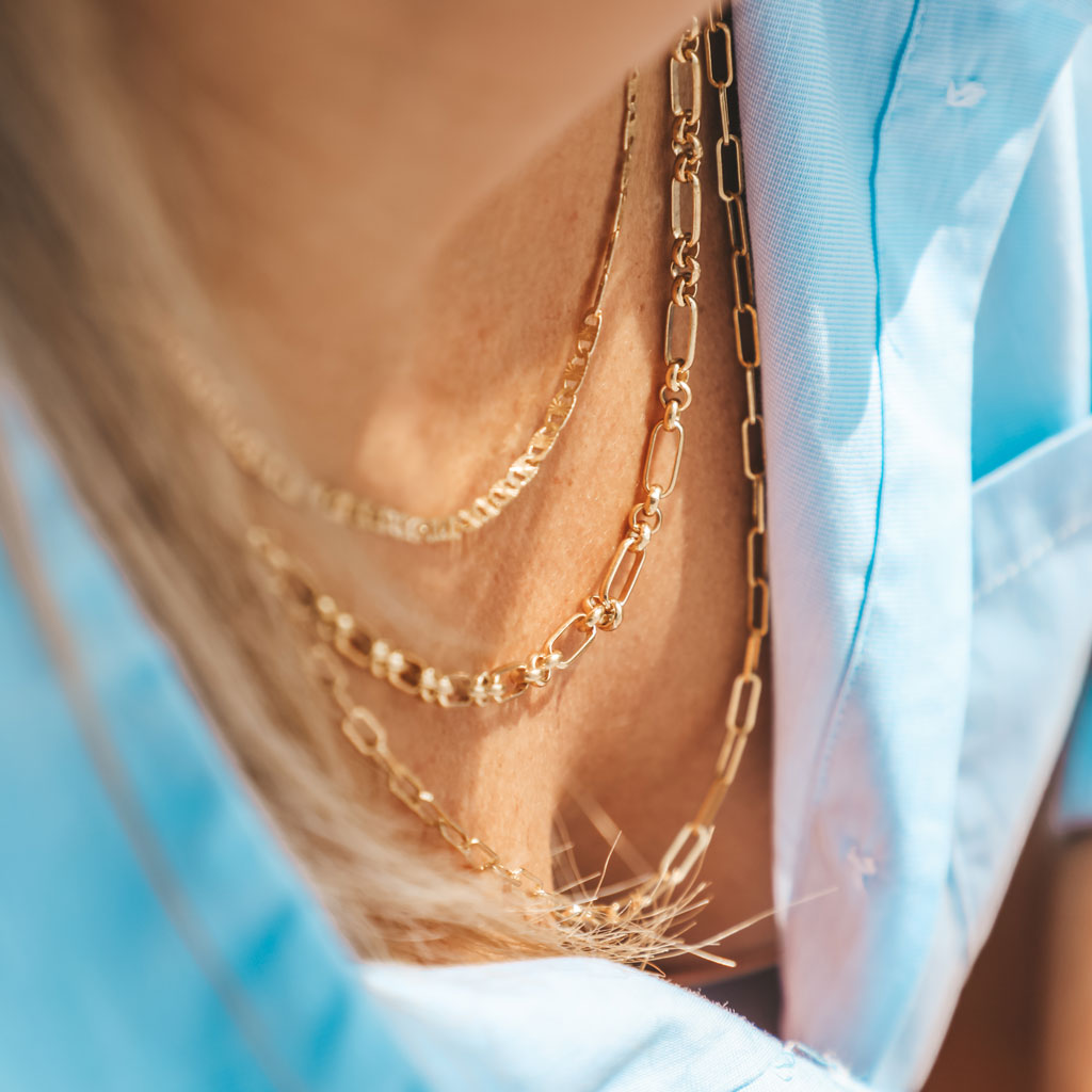 YUNABEL Schmuckshop Silberschmuck vergoldet Schmuck online kaufen Kette 8365